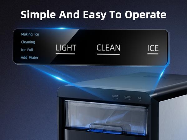 【Holiday Haul】Antarctic Star Nugget Ice Maker, 10-15min quick make, 45Lbs/Day, Clear Visual double door, Self-Cleaning,24HTimer, Enhanced Insulation for various beverages/Fresh/Direct consumption,for Home/Office/Bar/Party Icemakermachine