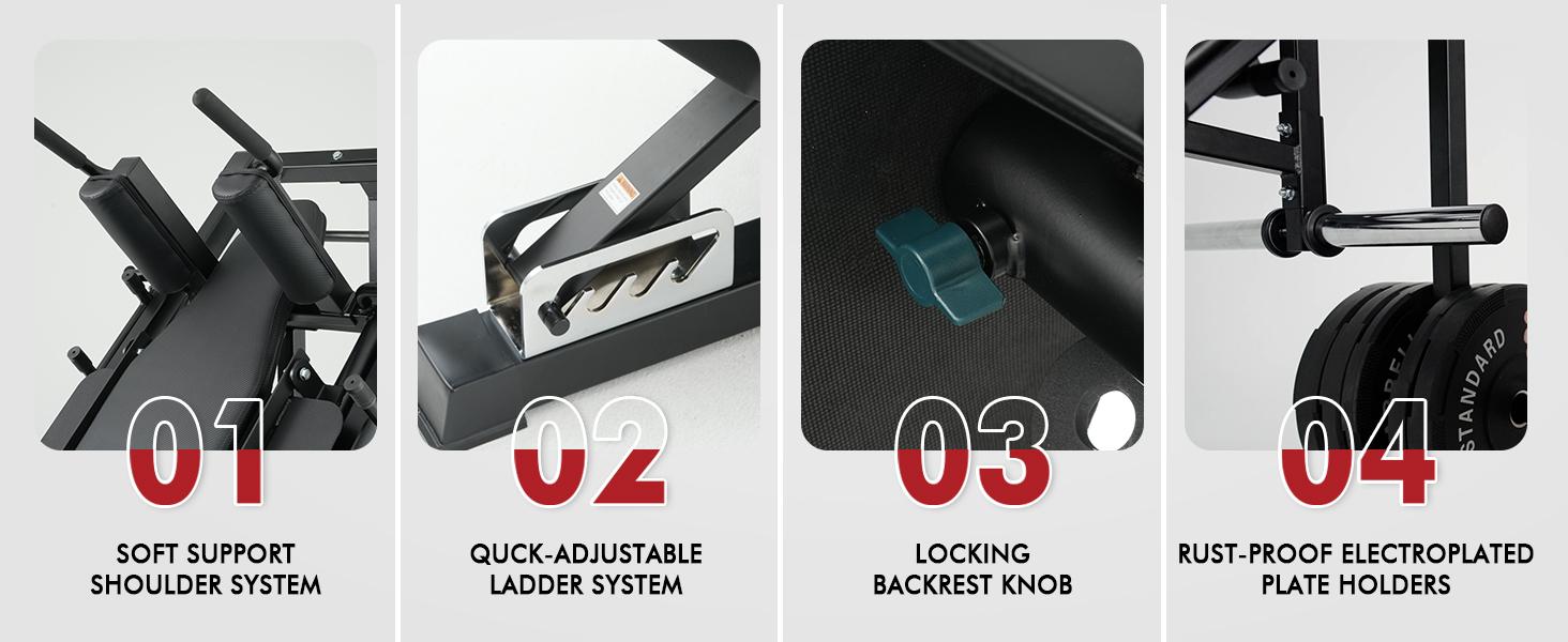 MIKOLO Leg Press & Hack Squat Machine Combo for Home Gym with Linear Bearings & Band Pegs Full-Range Leg Training Equipment 3-Angle Footplate 24.4"x13.8" PlatformMIKOLO