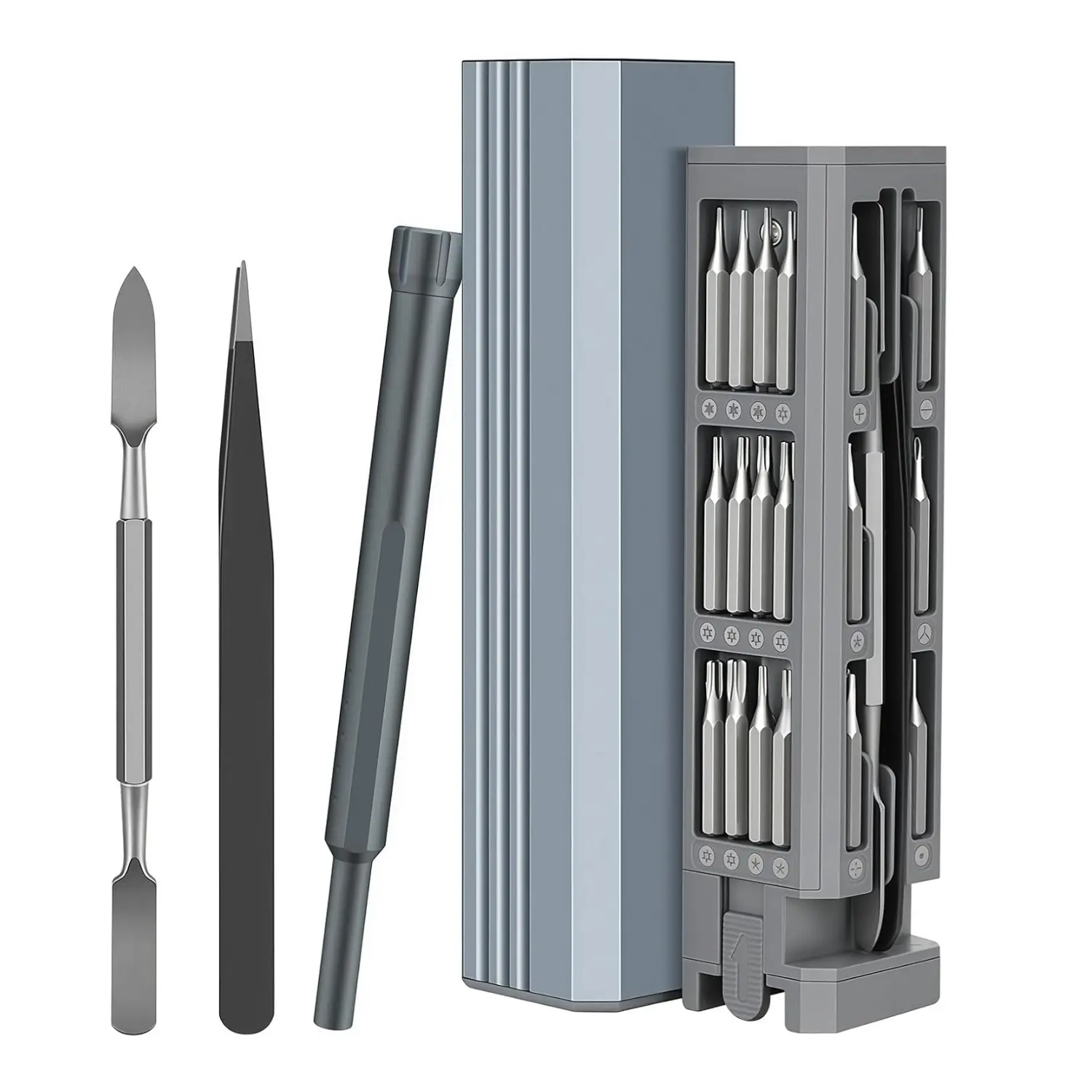 44-in-1 Precision Screwdriver Set with Case, Magnetic 360° Spin Handle & Alloy Bits, Magnetic Tips Precision Fit Electronics Repair Kit for Phone/Laptop/PC