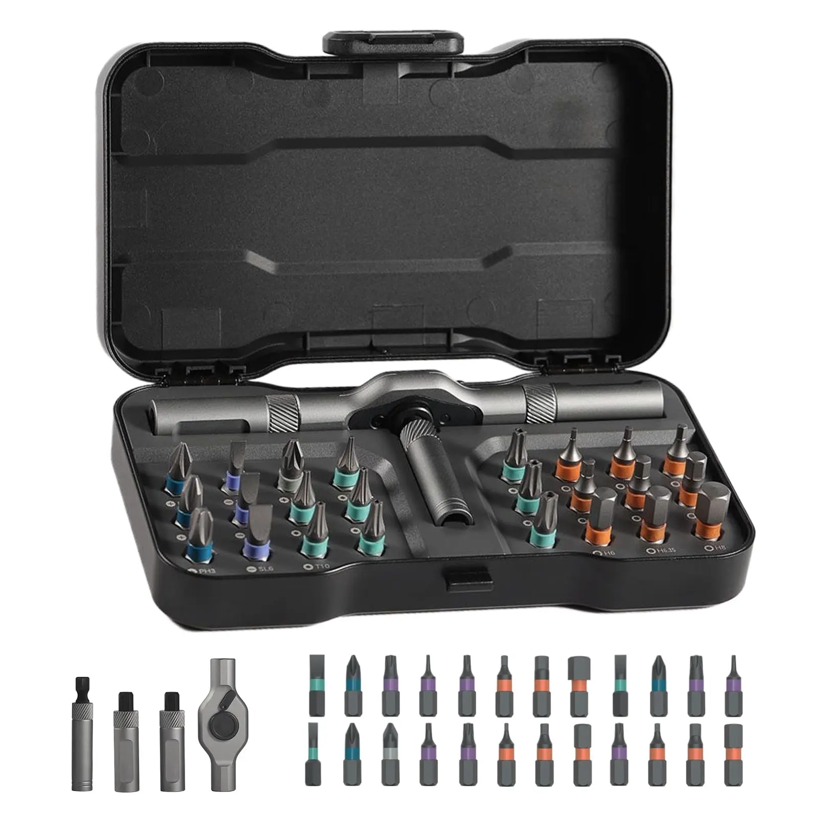 SEESE Ratchet Magetic Screwdriver Set, S2 Steel Precision Screwdriver Set - Removable Self Assembly Screwdriver Kit for Furniture Assembly and Repair - Gift for DIYer