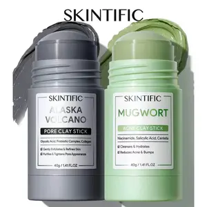 SKINTIFIC Alaska Volcano Pore Clay Stick Cleansing Blackhead Remover Face Mask Stick with Natural Clay Gentle Exfoliating Smoothing Skin Non-Drying Skincare