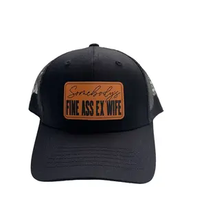 Sombody's Fine A** Ex Wife Trucker Hat| Leather Patch Hat| Breathable Mesh Back Cap| Everyday Wear with Attitude| Unique Gift for Him