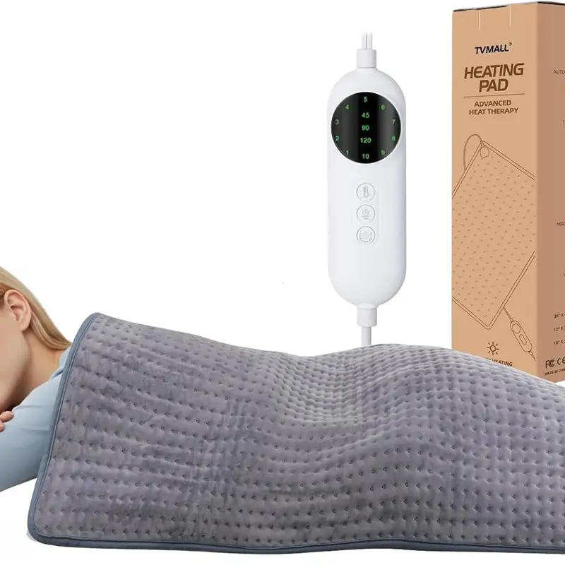 Large Heating Pad,20"x40" Extra Large Heating Pad for Back Pain Relief Electric Heating for Period Cramps Neck Shoulder Knee Pain Relief Moist/Dry Heat Auto Shut Off 10 Heat Setting Machine Washable