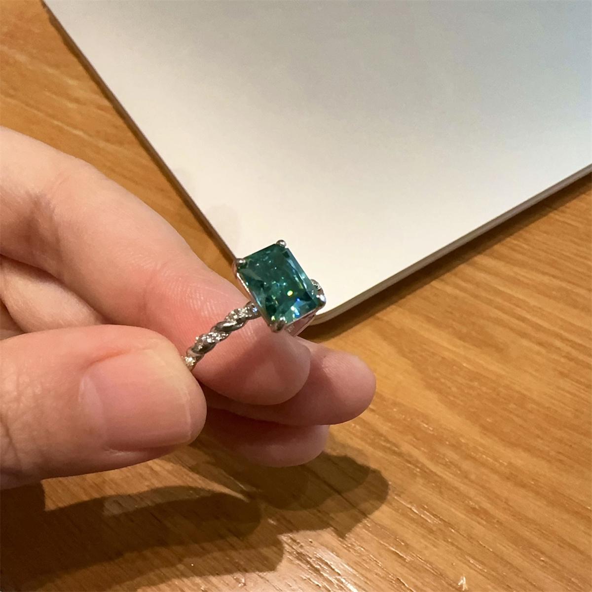 Delzzad 3ct Solitaire Twist Band Ring Radiant Synthetic Moissanite Ring Band In 925 Sterling Silver Christmas Gift Delzzad 3ct Solitaire Twist Band Ring Radiant Synthetic Moissanite Ring Band In 925 Sterling Silver Christmas Gift