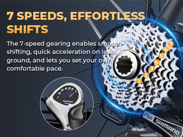 Windhorse F2 26" High-Power Commuter Electric Bike for Adults with 750W Peak Motor, 20MPH & 50 Miles Range, 468WH Removable Battery, 7-Speed Commuter Ebike with Suspension, powerful e bike