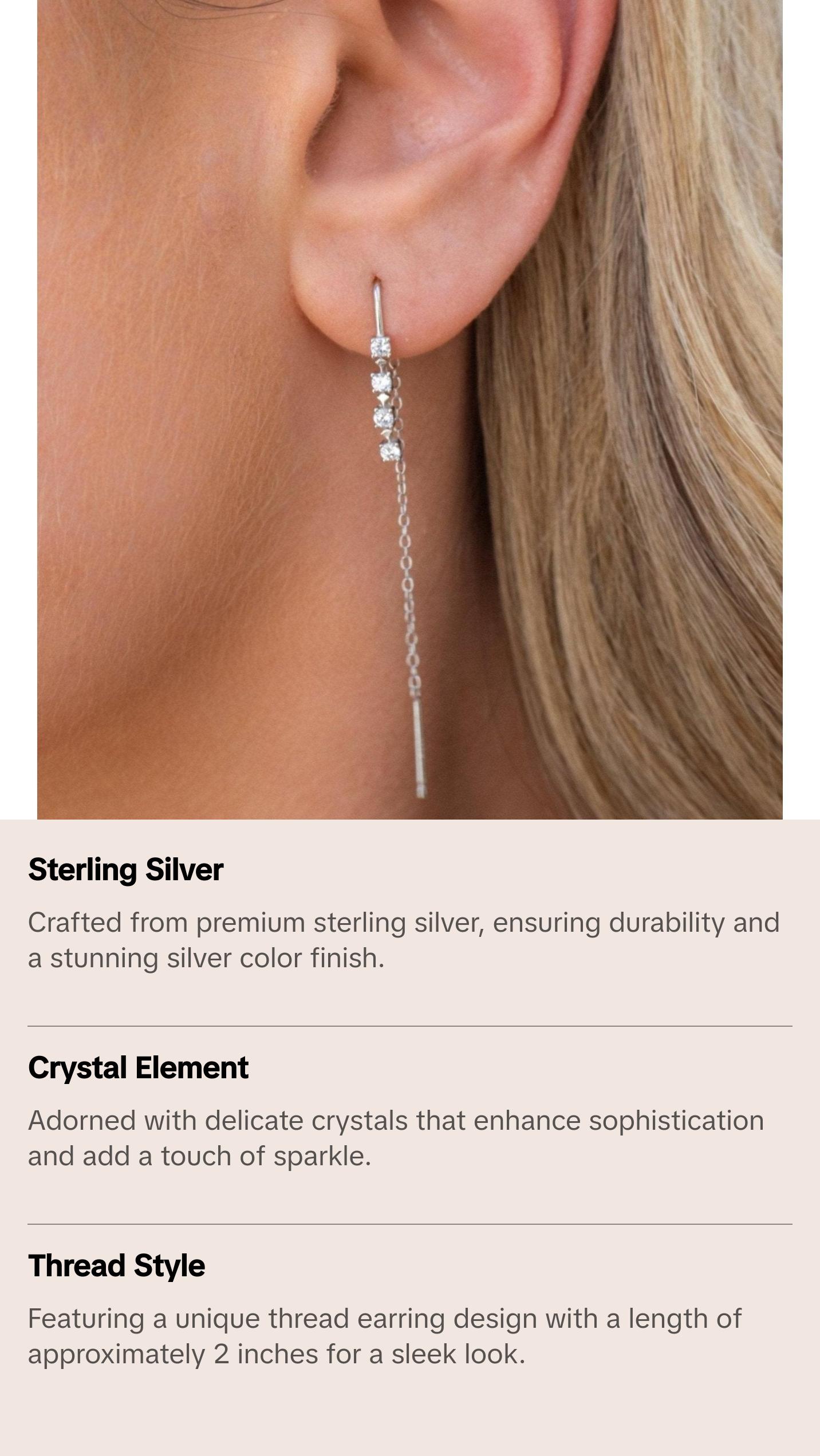 Flora Thread Earrings | Silver