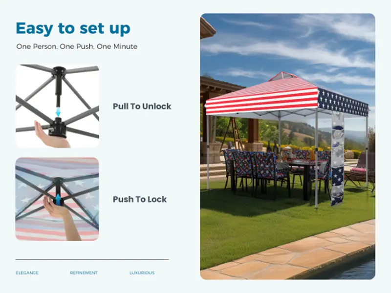 [Waterproof & UV-Resistant] PHIVILLA 10x10ft Pop-up Canopy Tent, Instant Portable Canopy Tent Outdoor Gazebo, One-Push-To-Lock Outdoor Gazebo with Roller Bag