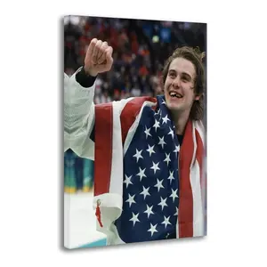 [Sale off up to 65%][Free Ship][No Frame] Jack Hughes USA Hockey 2026 Winter Gold Medal Canvas Print Poster Wall Art Painting Canvas Gift Living Room Prints Bedroom