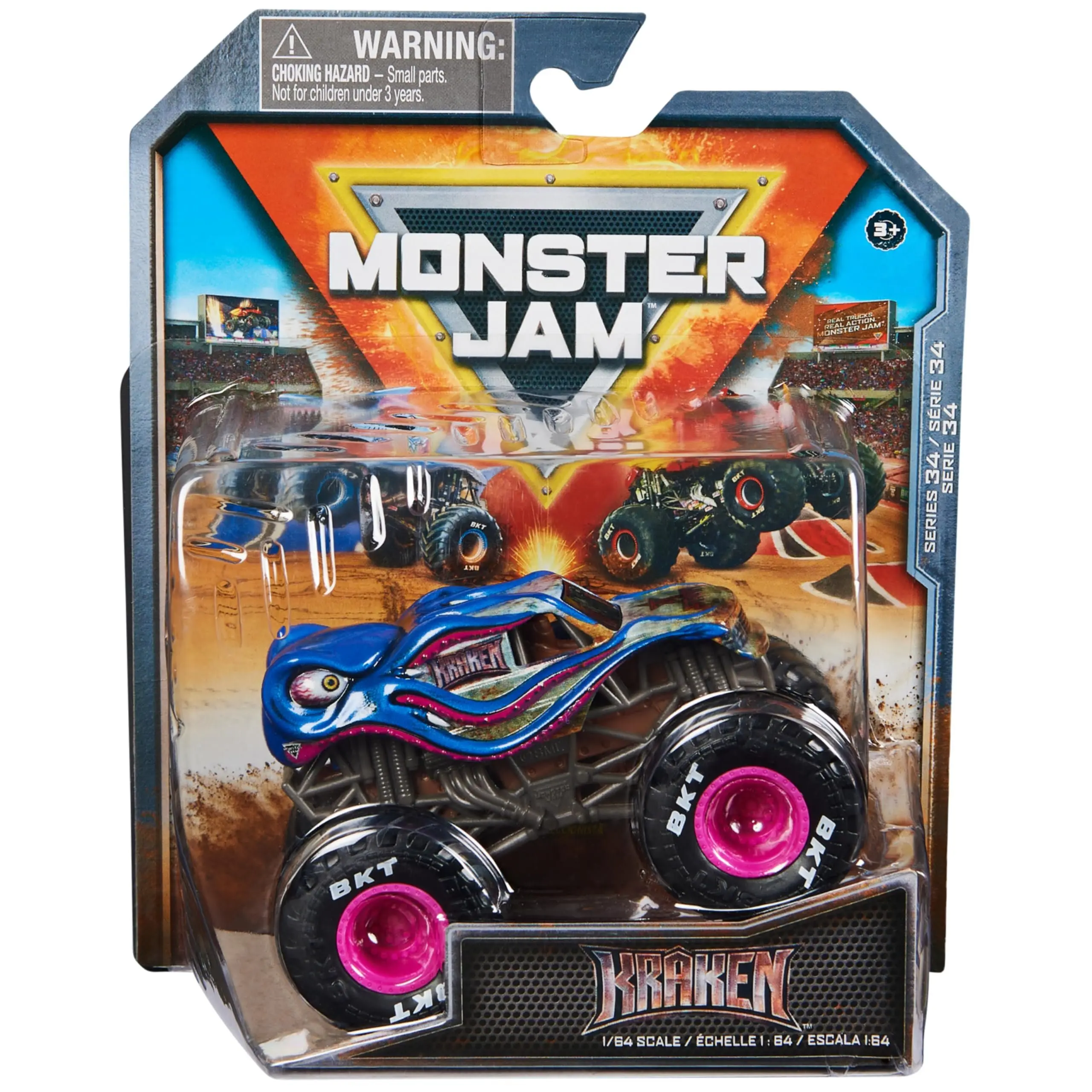 Monster Jam Official Kraken Monster Truck Die-Cast 1:64 Size