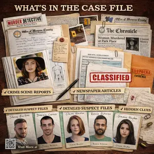 Murder Detective Crime Solving Cold Case Game Unsolved case - Murder at Park Place - Family Game Night - Solve the Case