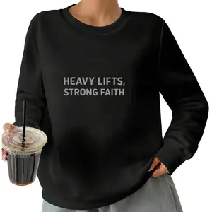 Heavy Lifts Strong Faith Long Sleeve Sweatshirt – Bold Statement for Life and Gym Warriors