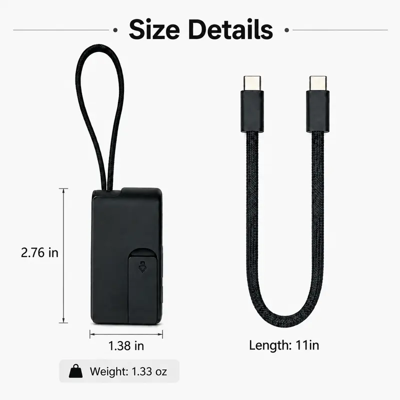 Basemo Pocket Tech Companion with USB-C Cable, USB-A, Lightning, Micro-USB Adapters, 480Mbps Data Transfer, Fast Charging, SIM/TF Card Storage & Phone Stand – Portable Travel Hub for Laptop, Office and Content Creator Accessories