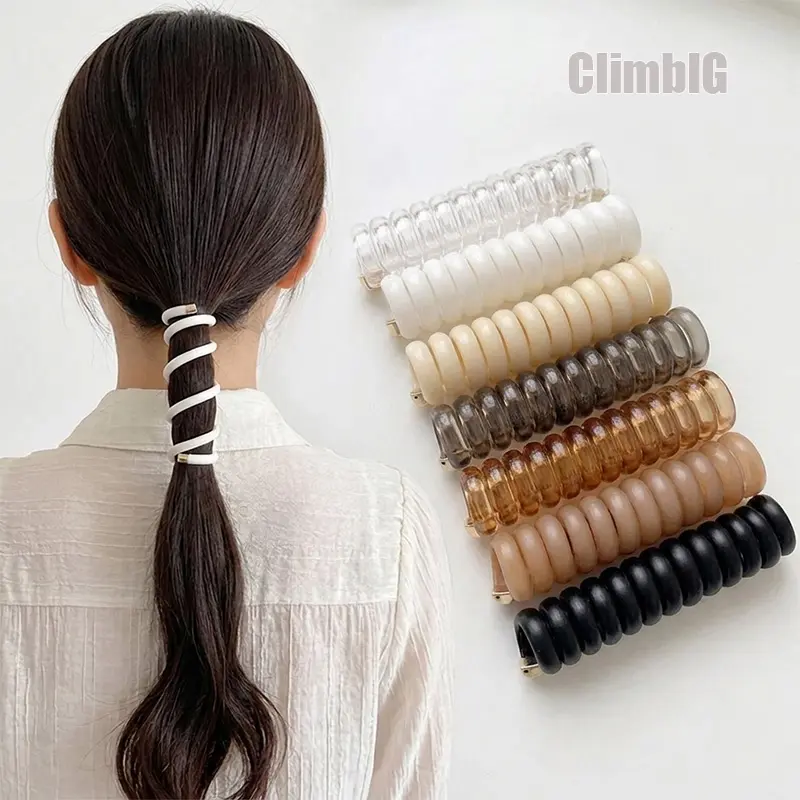 5PCS/10PCS Spiral Hair Ties for Women, No Crease Telephone Cord Ponytail Holders, Stretch Elastic Hair Bands for Thick & Thin Hair, Cute Hair Accessories for Workout, Daily Wear, Travel & Beauty Essentials,Outdoor