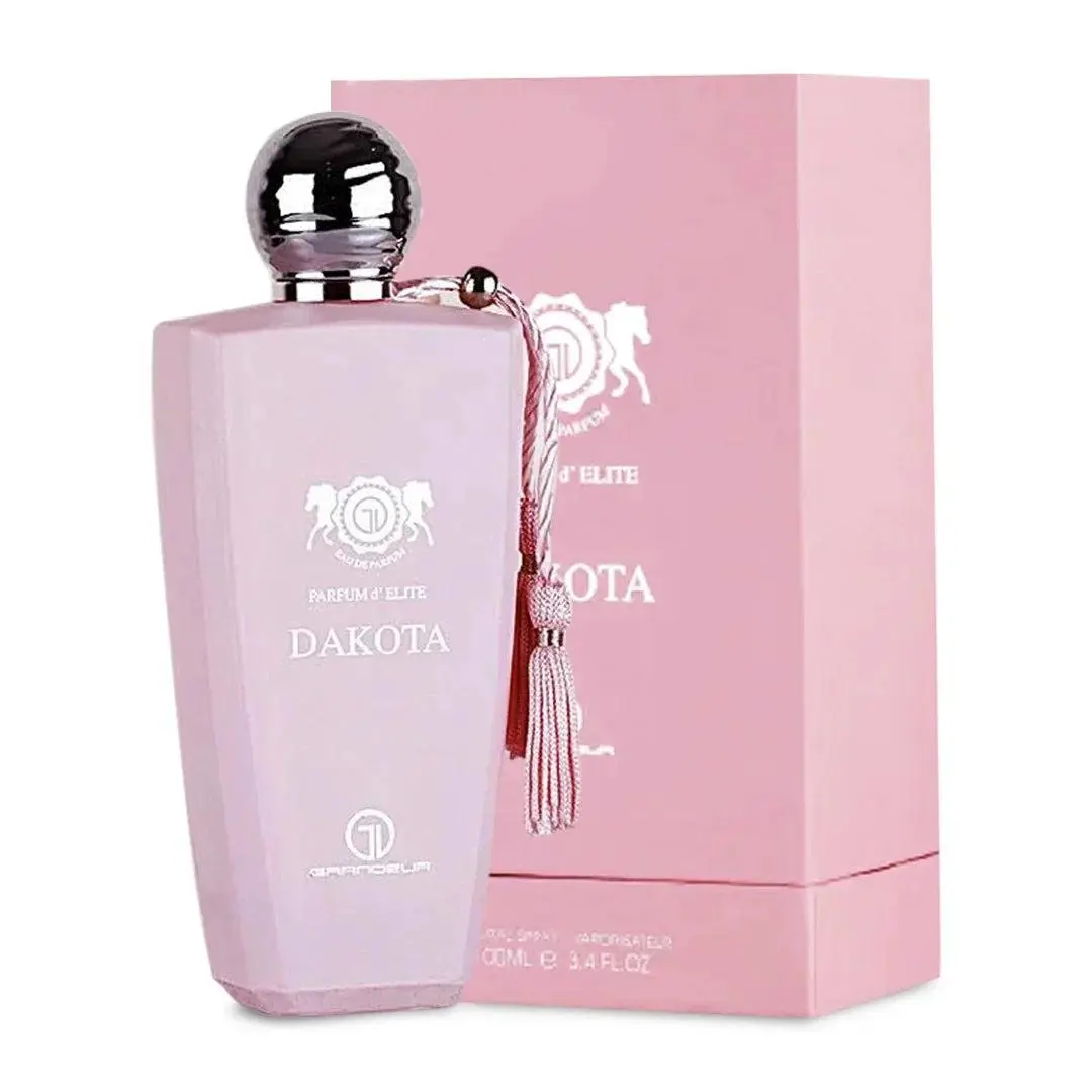GRANDEUR Elite Dakota EDP - 100ml (3.4 oz) Alcohol-Free Unisex Liquid Fragrance, Women/Unisex Aroma Fragrance with Litchi, Turkish Rose, Vanilla, Strawberry, Cedar, Exotic Floral Aroma, 24-Month Shelf Life, Standard Size Single Bottle