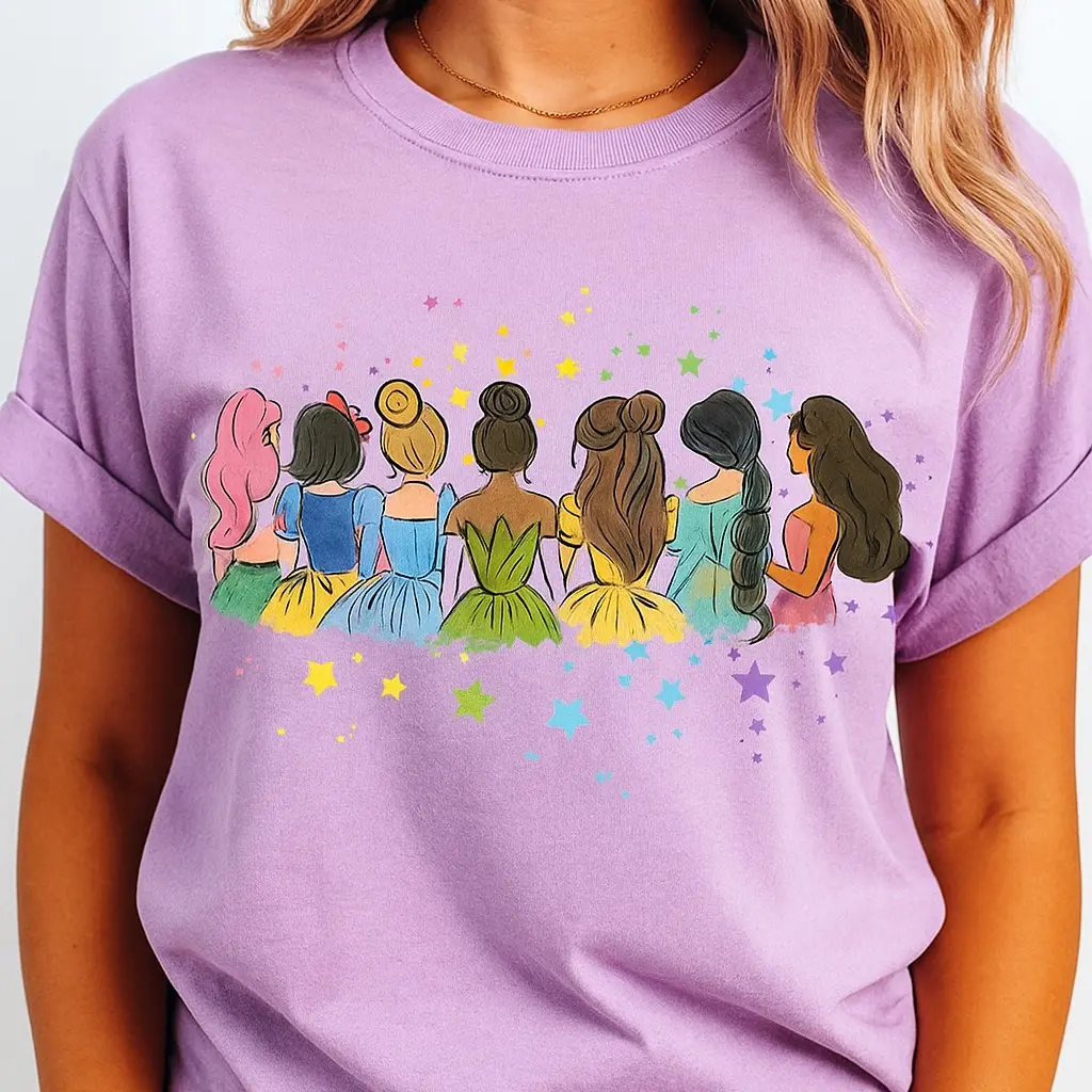 Retro Princess Squad Tee – Vintage Aesthetic Graphic T-Shirt for Women, Cute Fairy Tale Style