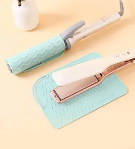 1pc Silicone Heat Resistant Pad - Portable Travel Hot Tool Mat Sleeve for Curling Iron, Straightener, Flat Iron & Styling Tools - Heat-Resistant Surface Protector with Compact Design for Home & Travel, Tool Safety Cover, Stylish Accessory Storagel