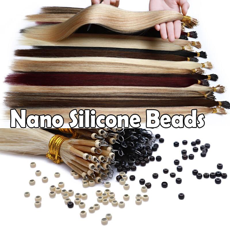 50G/Pack Nano Ring Hair Extensions Remy Human Hair Extension Nano Bead Tip Nano Rings for Natural Look and Volume  1G/S