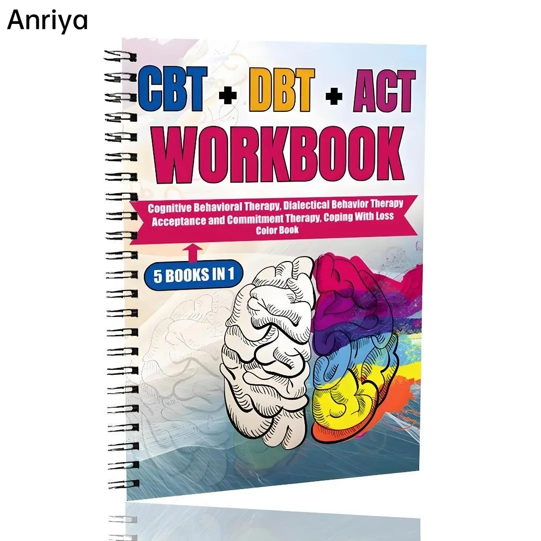 【DealsforYouDays】5-in-1 CBT DBT Action Workbook for Adult Mental Health Support - Cognitive Behavioral Therapy, Dialectical Behavior Therapy, Loss Coping, Relaxation Guide, Patience Exercises, Spiral-Bound Color-Coded Techniques