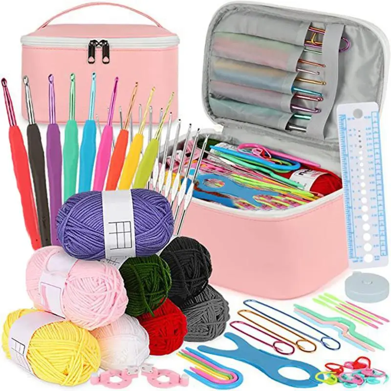 Crochet Set Kit for Beginners, 1 Set Diy Crochet Supplies, Adults Crochet Yarn Sweater Needles Knitting Accessories, Handmade Art Tool Bag, Mother's Day Gift, Gift for Mom!, Knitting Hook, Crochet Hooks, Crochet Gifts