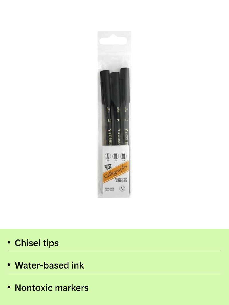 Yasumoto Calligraphy Chisel Tip Marker set of 3 Yasumoto Calligraphy Chisel Tip Marker set of 3
