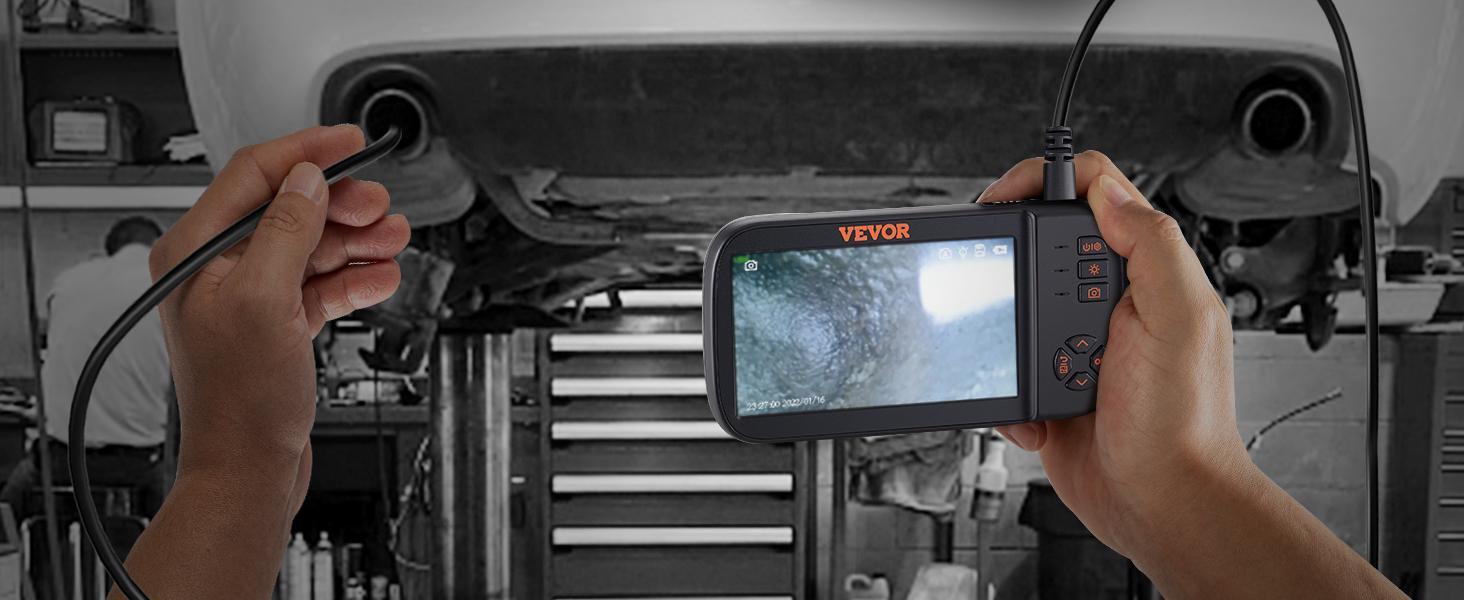VEVOR Endoscope Camera Borescope Inspection Camera Triple Lens 4.5" IPS Accessories Mobile