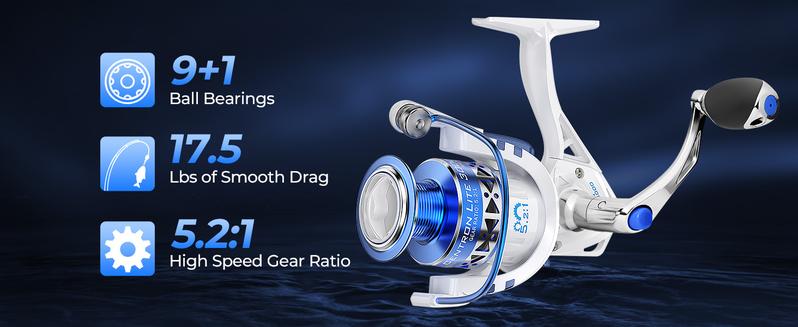 KastKing Centron Lite Casting Rod and Reel Combo, IM6 Graphite 2Pc Blanks, Stainless Steel Guides with Ceramic Rings, Contoured EVA Handles & Fighting Butt, Split or Full Rear Handle Design, 10 Models