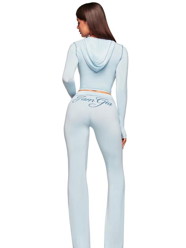 I.AM.GIA Blare Tracksuit Set - Soft Fabric, Wide Elastic Waistband, Water-Based Logo, Pink Stitching, Pull-On Construction