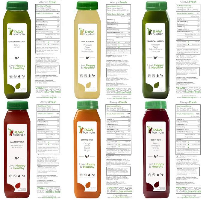 7 Day Juice Cleanse by RAW Fountain, Tropical Flavors, All Natural Raw, Cold Pressed, Detox Cleanse, Great Way to Reset Your Digestive System, 42 Bottles 12oz 7 Day Juice Cleanse by RAW Fountain, Tropical Flavors, All Natural Raw, Cold Pressed, Detox Cleanse, Great Way to Reset Your Digestive System, 42 Bottles 12oz