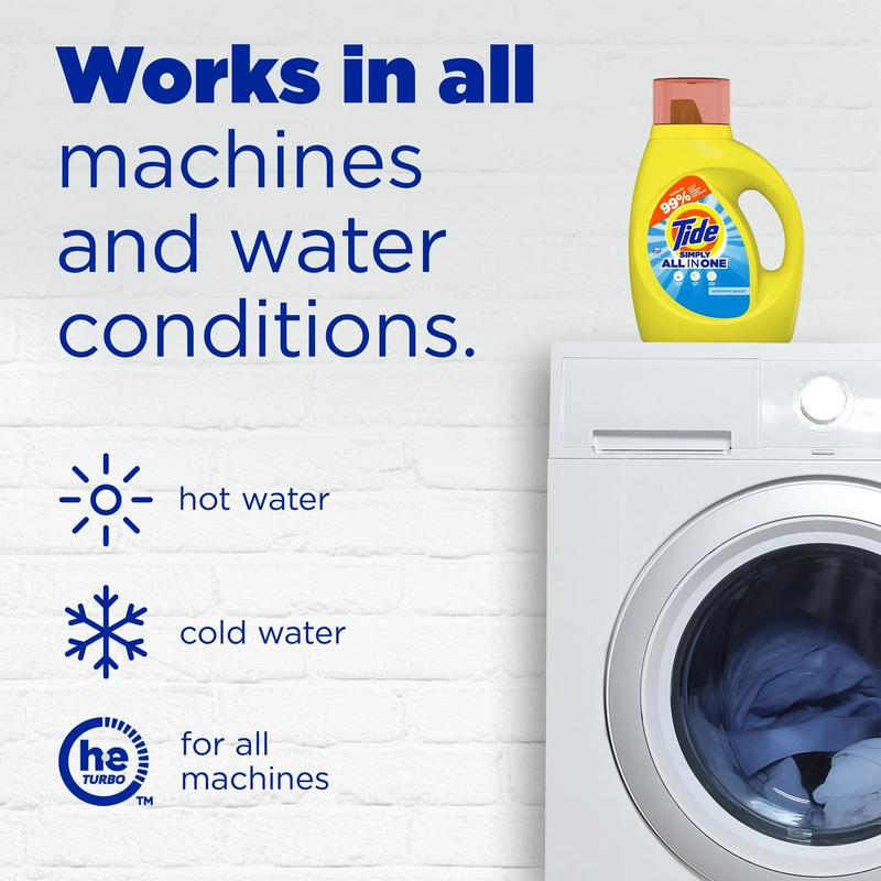 Tide Simply Liquid Laundry Detergent, Refreshing Breeze, 24 Loads, 32 fl oz