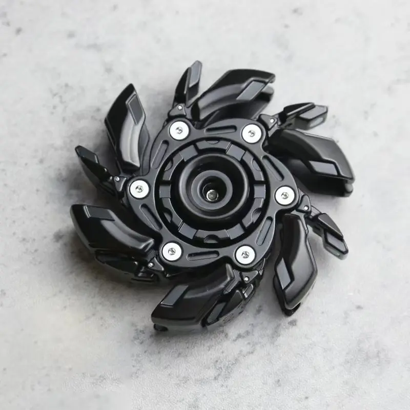Magnetic Deformable Fingertip Spinner Fidget Gadget - Steel Metal Magnetic Blades, Dual-Axis Independent Rotation, 2.5-Minute Spin Time, Portable EDC, Gentle Flick Start, Decompress Desk Gift for Husband, Stress Relief Decoration