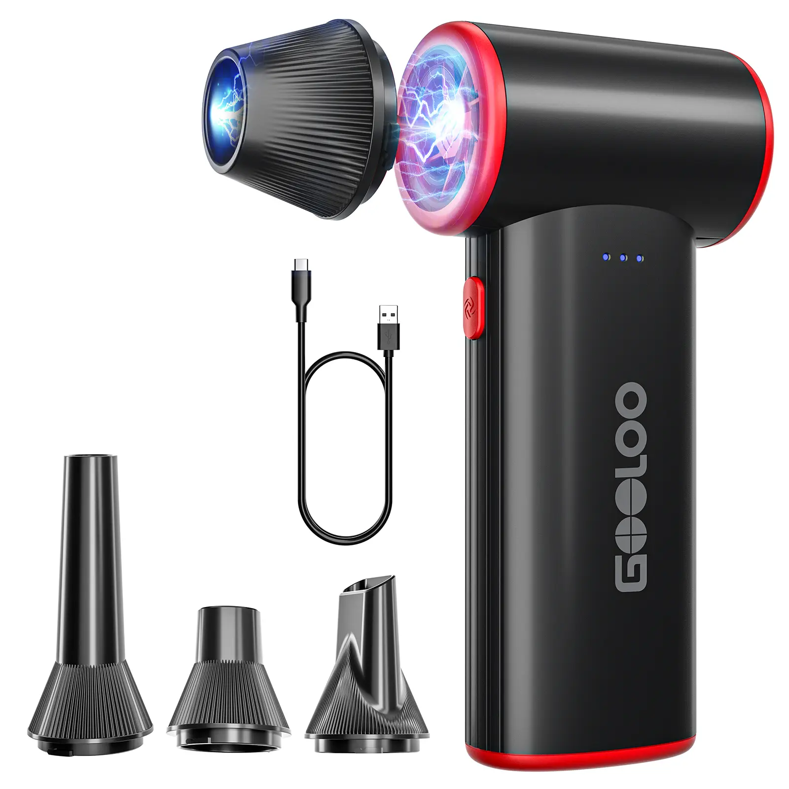 GOOLOO F3 Electric Air Duster- 150000RPM 52m/s Super Power Compressed Air, Variable Speed Canned Air with Fast Charging, Mini Dust Blower for Computer, Keyboard, House, Outdoor and Car