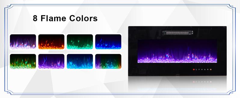 [Ships in 2 Boxes] AMERLIFE U-Shaped Legs Fireplace TV Stand, Media Console with Electric Fireplace and LED Lights, Modern Entertainment Center with Storage Shelf, Apartment Furniture/Best Gift Ideas/Christmas Gifts