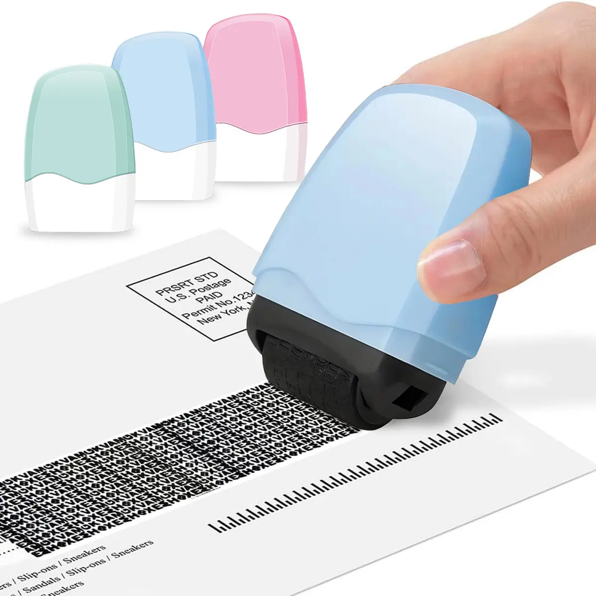 Identity Theft Protection Roller Stamp,1 Count Confidential Roller Stamp,Anti Theft,Privacy &Security Stamp,Refill Ink for ID Account Data Address Blackout Security,#SummerWins
