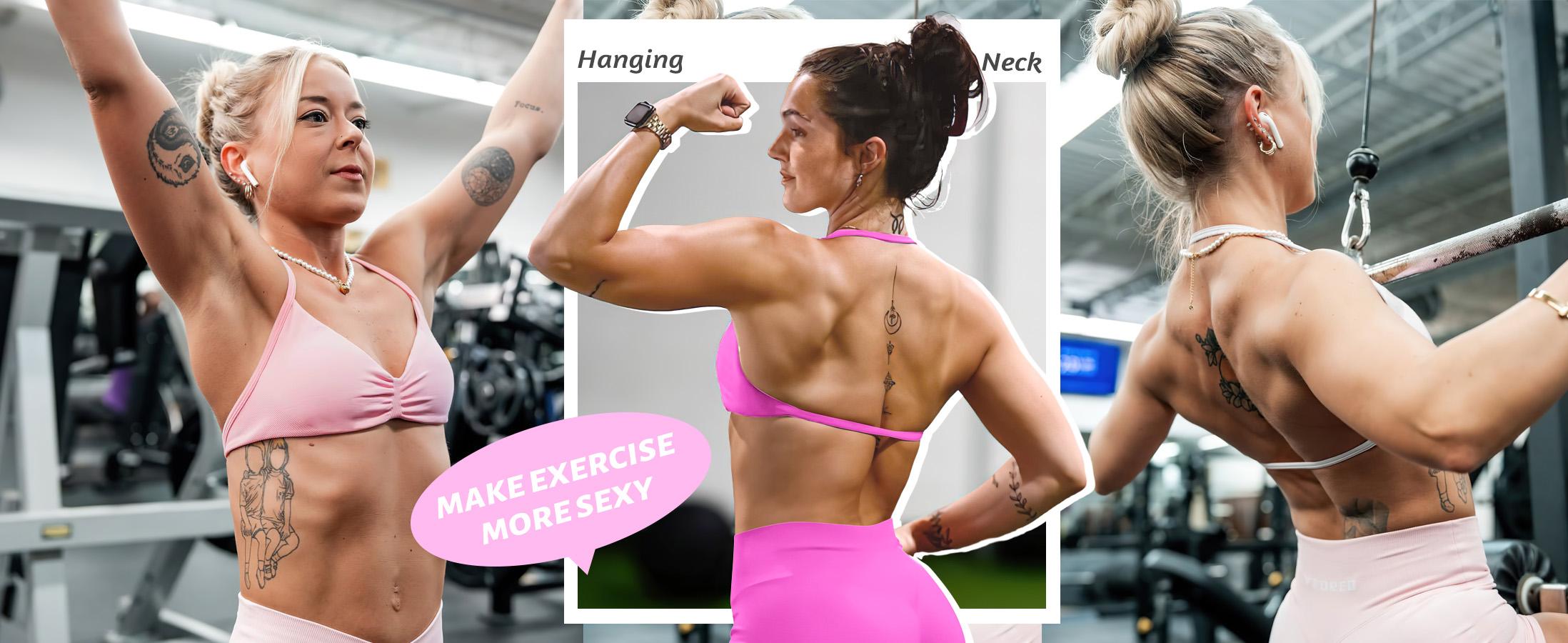 YEOREO SoftHue Women's Strappy Halter Sports Bra Padded Gym and Workout Yoga Top