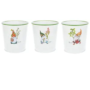 Gnome Herb Planter | Whimsical Metal Pots for Basil, Thyme & Sage