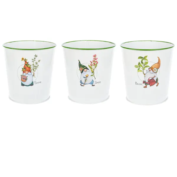 Gnome Herb Planter | Whimsical Metal Pots for Basil, Thyme & Sage
