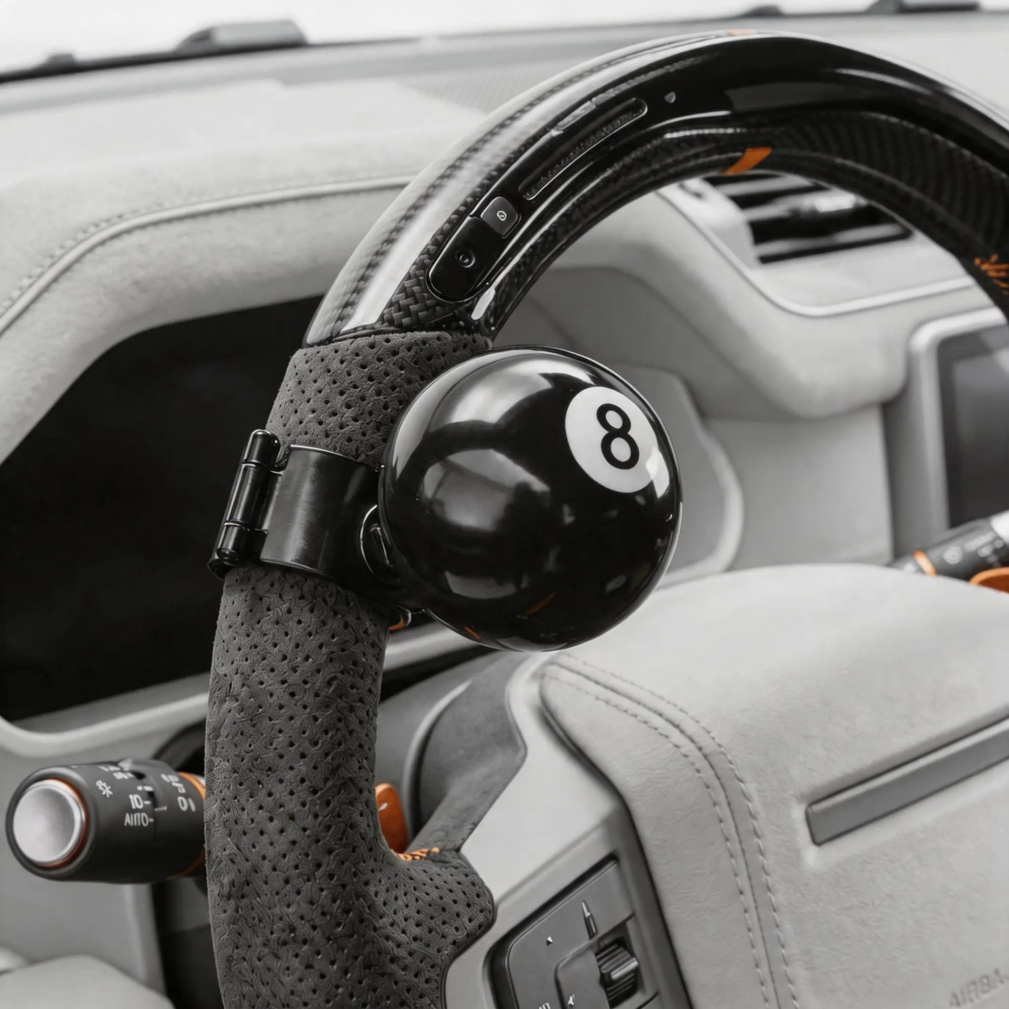 8 Ball Steering Wheel Knob Spinner, Heavy Duty High-Strength Resin Handle for 360° Smooth Steering Control, Universal Aid for Daily Driving in Cars & Trucks