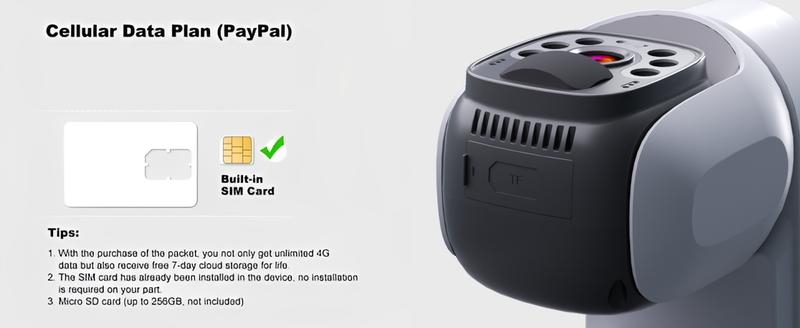 Hawkray 4G LTE Cellular Security Camera (No Wifi & Build in Sim Card)  with Solar power Security Camera Outdoor Wireless , 2K Color Night Version, 360 Live View, Motion Detection, 2-Way Audio Automatic Connection PTZ