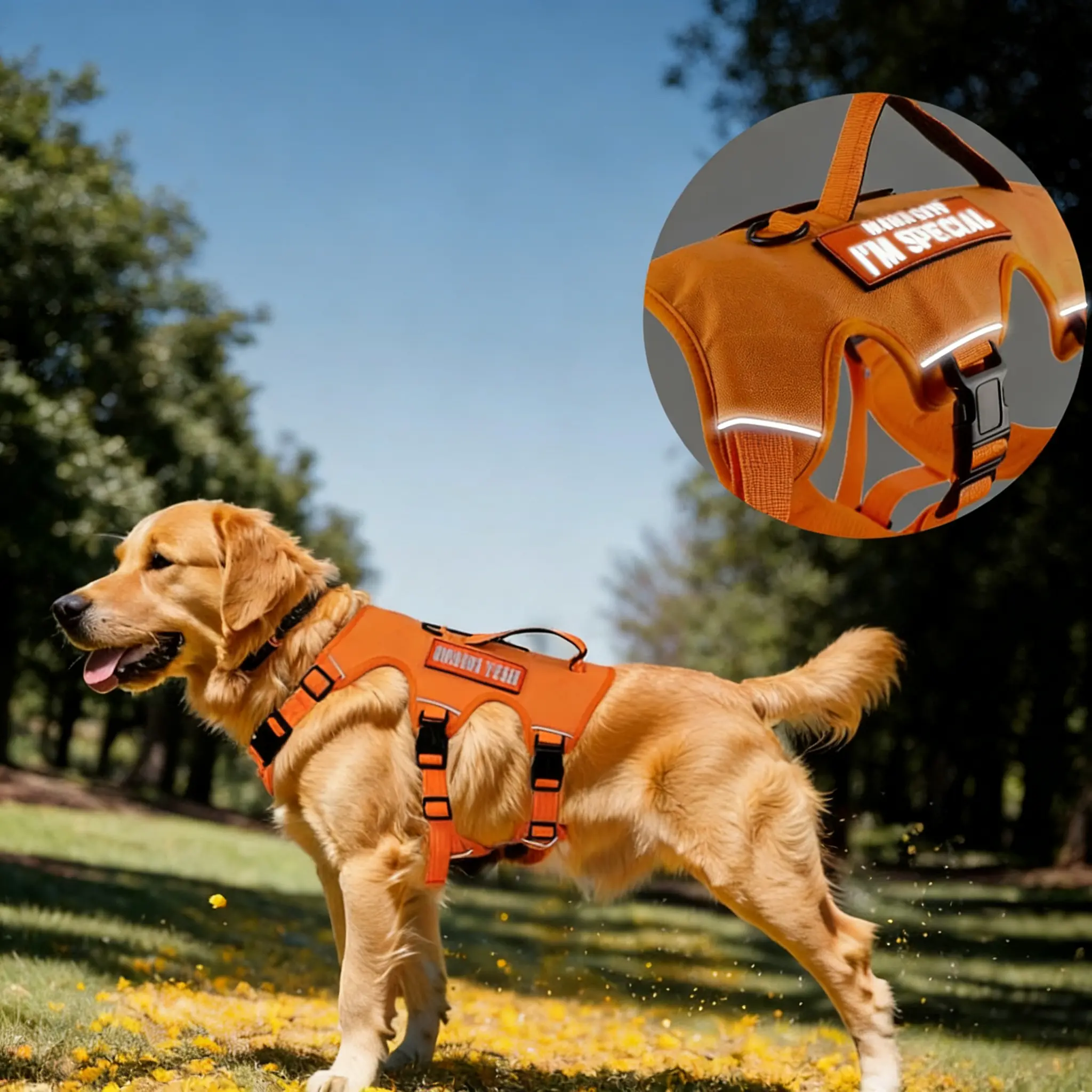 Tactical Dog Harness&Super shock protection,Adjustable Straps &Comfortable soft,Night Reflective Dog Harness Service Dog Vest Breed Dog, Hook and Loop Panel for Service Dog Patchs, Work Dog Vest with Handle for Walking Hiking Training, dog gift