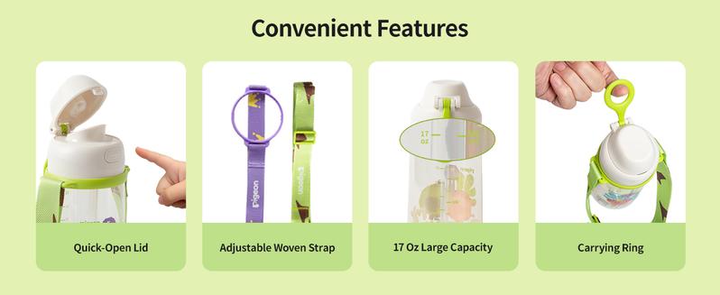 Christmas water glass Pigeon PPSU Kids Water Bottle, 17oz/500ml – Dual Spouts, BPA-Free, Leak-Proof, One-Click Lid & Adjustable Strap, Durable for School & Outdoor, Ages 3+ baby registry essential