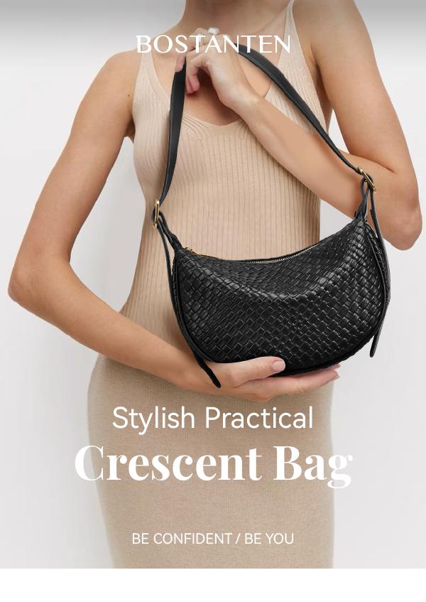 BOSTANTEN Woven Shoulder Bags for Women Tote Bags Retro Crossbody Bags Leather Luxury Purse Hobo Handbag with Adjustable Strap SpringStatements