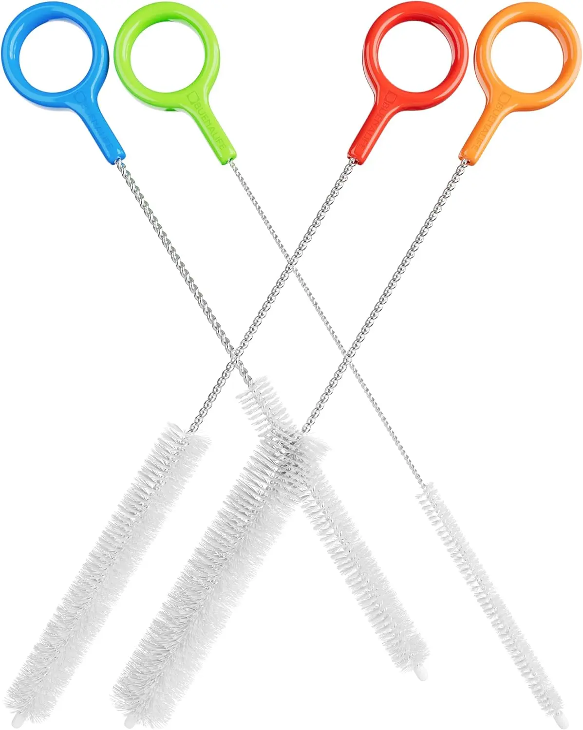 4PCS Straw Cleaning Brush Set – Extra Long Bottle & Straw Cleaner Brushes for Reusable Straws, Tumblers & Water Bottles