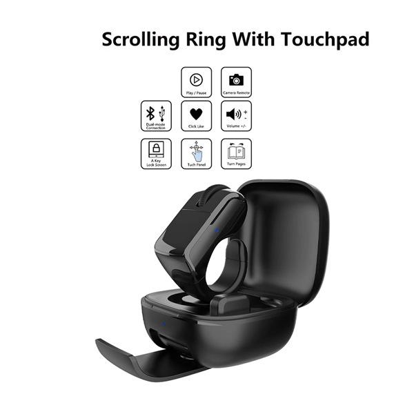 Wireless Bluetooth Ring for Mobile Phone - Short Video Like Button, Lazy Selfie Page Turner, Novel Review Remote Control Mouse (2.4G Version)