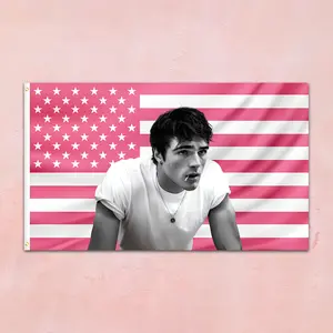Jacob Elordi American Pink Flag Tapestry 3x5 ft Flag – Aesthetic Baseball Wall Hanging, Personalized Custom Pink American Flag Decor for Bedroom, Dorm & Perfect Gift for Jacob Elordi Fans and Baseball Lovers