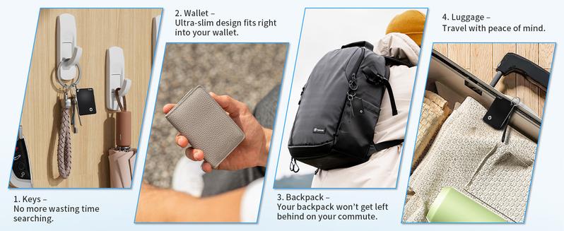 [Valentine's Day] Tukio Wallet Tracker Card, Wireless Charging Wallet Locator, Smart Tracker for Wallet(iOS Only), Wireless Positioning Tracker, Luggage, Phone, Passport & Other Items Tracking