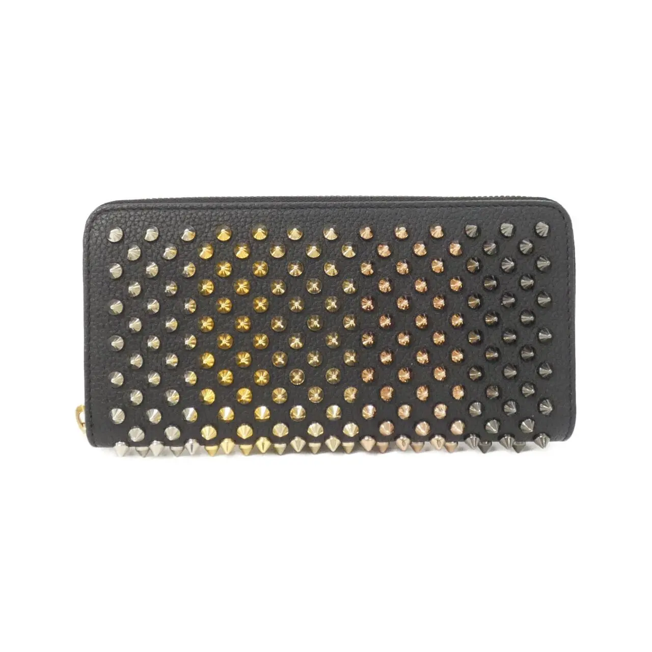 Pre-owned christian louboutin Calfskin Small Leather Goods Panettone Spike Wallet Calf Long Wallet