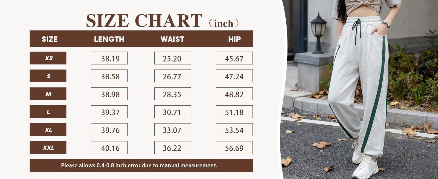 Yeokou Women's Oversized Minimalist Sweatpants Casual Drawstring Elastic Waisted Contrast Color Workout Track Pants