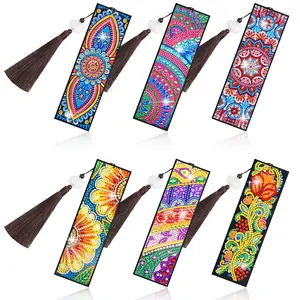 6Pcs Mandala Floral Diamond Painting Bookmarks Kit - DIY Diamond Art Painting with Tassel,Adults Gift for DIY Crafts,Christmas Gift for Book Lovers