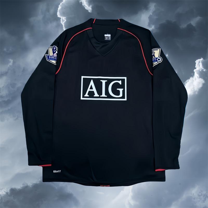 07 08C7 Away Black Long Sleeve Vintage Fan Edition Jersey