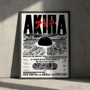 Akira Anime Graphic Poster Print - Shotaro Kaneda Satin Paper Photo - Futuristic Cyberpunk, Vintage Minimalist Aesthetic - Unframed High-Definition Manga Room, Neo Tokyo Home Wall Decor